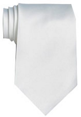 Polyester Tie In White