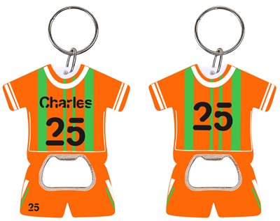 PVC Sport Jersey Bottle Opener Keyring