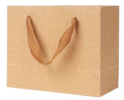 R1G Small Crosswise Paper Bag With Flat Fabric Handle