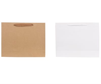 R1H Medium Crosswise Paper Bag With Flat Fabric Handle