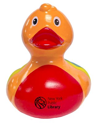 Rainbow Striped Rubber Duck