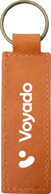 Rectangular Shaped Recycled Leather Keyring