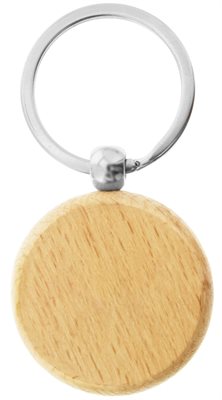 Round Beech Wood Keyring