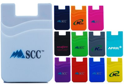 Silicone Double Pocket Credit Card Phone Wallet