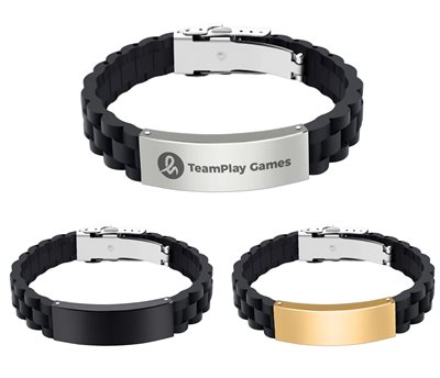 Silicone Textured Bracelet With Folding Lock Clasp