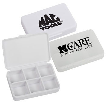 Simple Six Compartment Plastic Pill Box