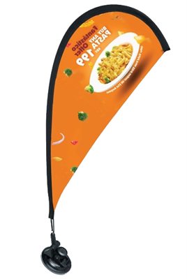 Single Side Printed Teardrop Suction Cup Flag