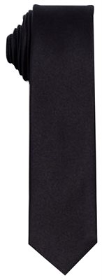 Skinny Polyester Tie In Black