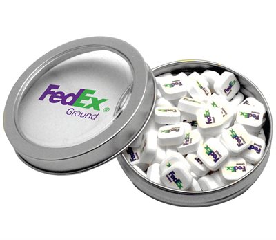Slim Candy Window Tin Packed With Custom Printed Mints