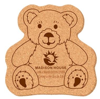 Small Teddy Bear Shaped Cork Coaster