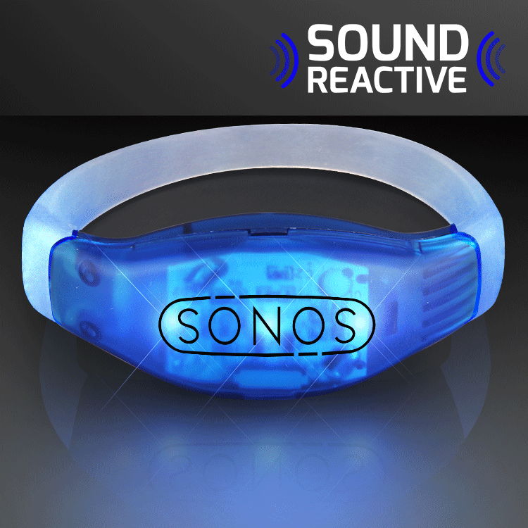 Sound Reactive Blaze Blue LED Flashing Bracelet