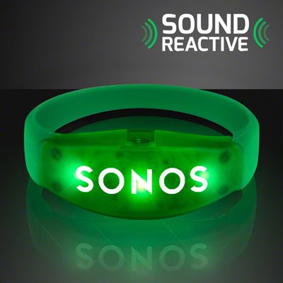 Sound Reactive Blaze Green LED Flashing Bracelet
