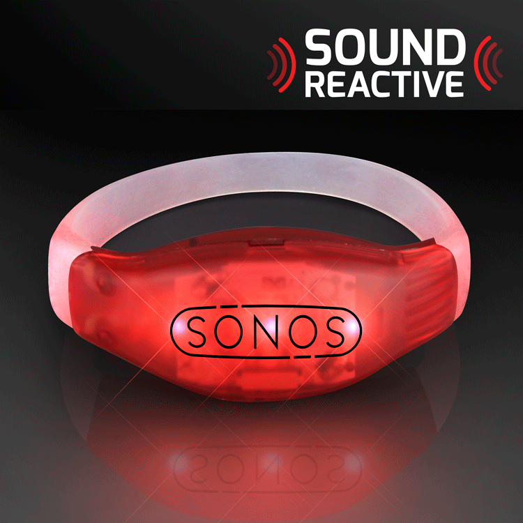 Sound Reactive Blaze Red LED Flashing Bracelet
