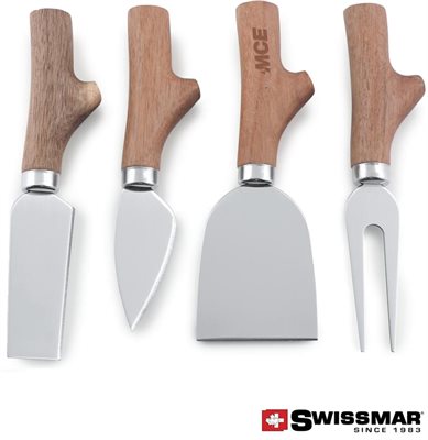 Swissmar® Set Of 4 Acacia Handle Cheese Knife Set