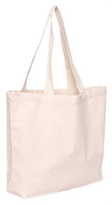 Vibe Gusseted Natural Canvas Tote Bag