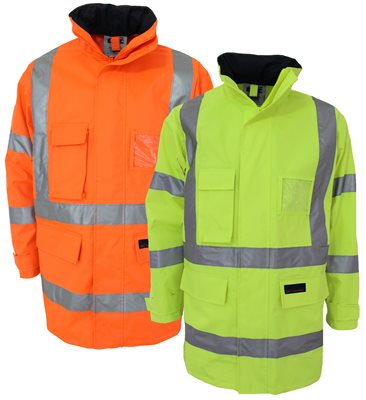 Waterproof Hi Vis H Pattern Taped Rain Jacket