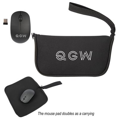 Wireless Mouse Plus Mousepad Carrying Case