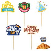 100 x Custom Shaped Sticker Toothpicks