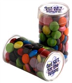 100gm Choc Beans Mixed Colours Clear Tube