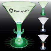 10oz Clear Acrylic Plastic Novelty Light Up Stem Martini Glass