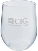 12oz Clear PVC Plastic Stemless Wine Glass