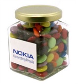170gm Choc Bean Mixed Colours Large Square Jar