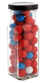 175gm Chocolate Balls Corporate Colour Tall Square Jar
