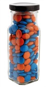 220gm Choc Beans Corporate Colour Tall Square Jar