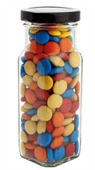 220gm Choc Beans Mixed Colour Tall Square Jar