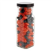220gm Mini Jelly Beans Corporate Colour Tall Square Jar