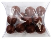 25gm Chocolate Balls Mixed Colours Clear Pillow Box