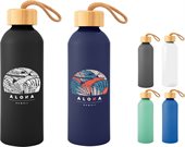 25oz Goldwater Recycled Aluminium Bottle With Bamboo Lid