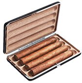 4-Cigar Faux Crocodile Leather Case