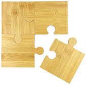 4 Piece Bamboo Puzzle Coaster Set