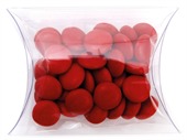 40gm Choc Beans Corporate Colours Clear Pillow Box
