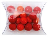 40gm Chocolate Balls Corporate Colours Clear Pillow Box