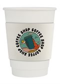 420ml Compostable Double Wall Paper Coffee Cup With Sleeve