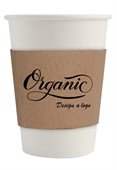 420ml Compostable PLA Single Wall Paper Coffee Cup With Sleeve