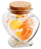 60gm Acid Drop Corporate Colours Glass Heart Jar