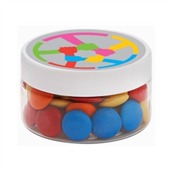 60gm Chocolate Gems Mixed Colours Small Round Plastic Jar