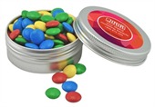 70gm Choc Beans Mixed Colours Twist Lid Tin