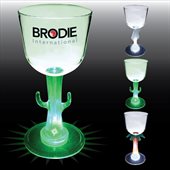 7oz Clear Acrylic Plastic Novelty Light Up Stem Wine Glass