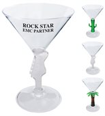7oz Clear Acrylic Plastic Novelty Stem Martini Glass