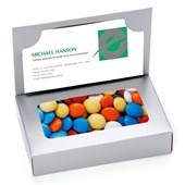 80gm Chocolate Gems Mixed Colours Business Card Box