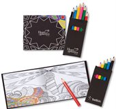 Adult Black Cover Colouring Book & 6 Pencil Set