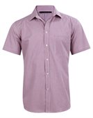 Axel Mens Two Tone Mini Gingham Short Sleeve Shirt