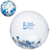 Beach Ball With Blue And Silver Confetti