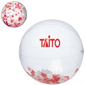 Beach Ball With Red And Silver Confetti