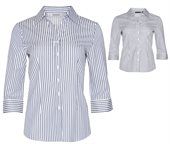 Billie Ladies Sateen Stripe 3/4 Sleeve Shirt