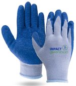 Blue And Grey Palm Dipped Gloves